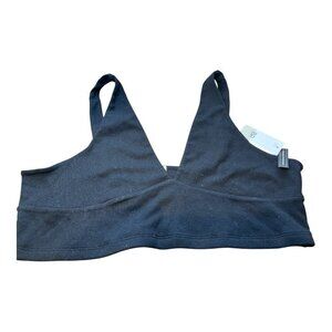BP Women’s Solid Black Cropped Tank Top Plus Size 2X V-Neck Sporty Bralette